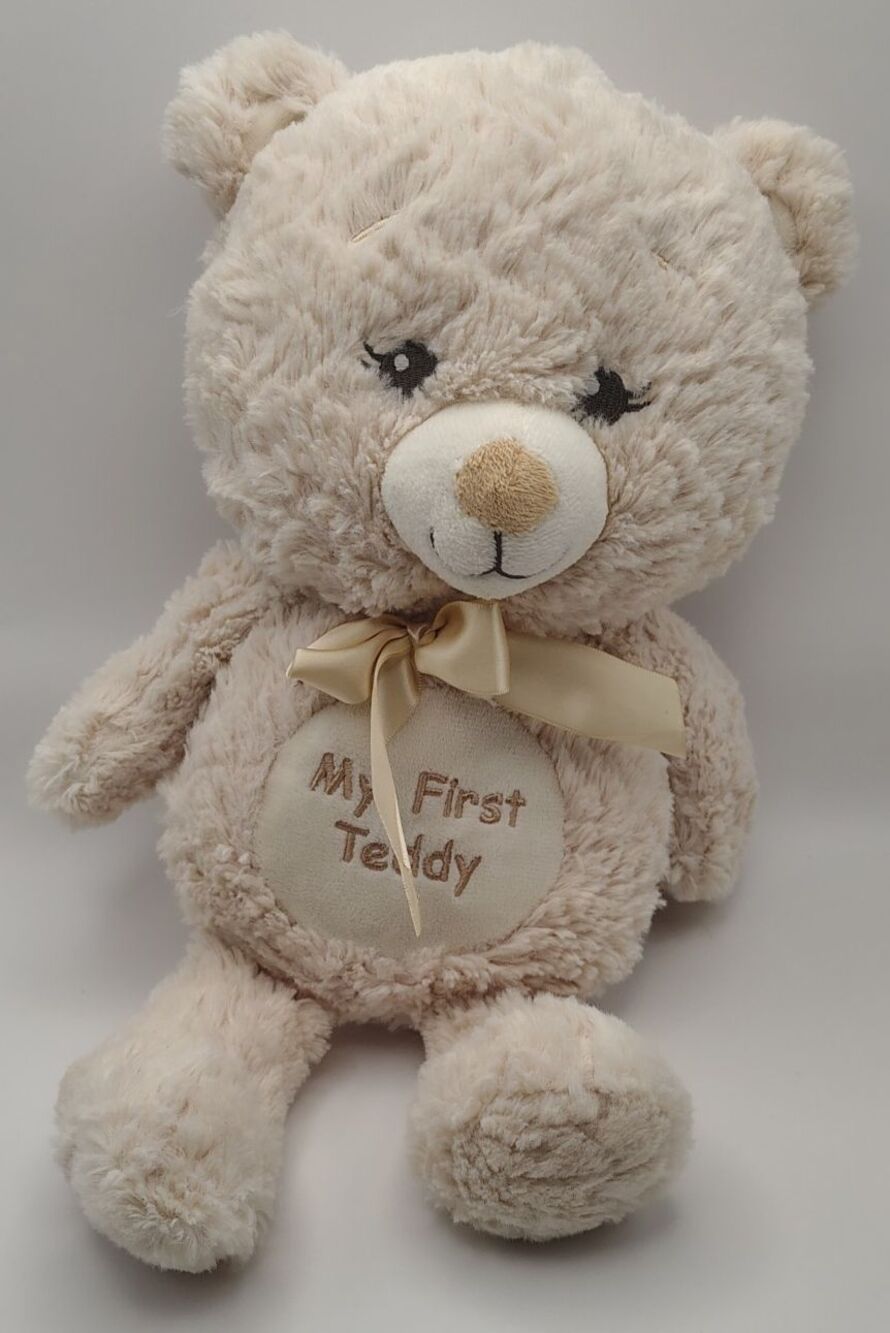 Kellytoy My First Teddy Bear Plush Cream Color Rattle Lovey Stuffed Animal Toy